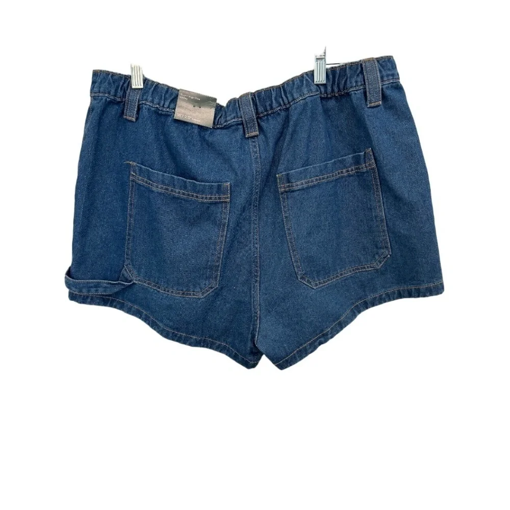 Wild Fable Plus Size Super High Rise Utility Shorts Medium Wash Size 16 NWT